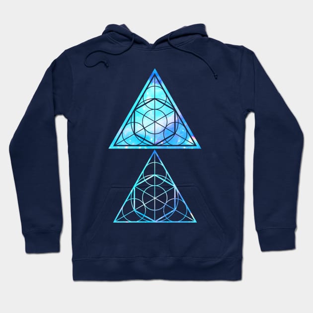 Blue Triangles - Sacred Geometry Hoodie by robotface